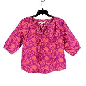Loft Womens Floral Peasant Boho‎ Cottagecore Romantic Indie Retrocore Top XS